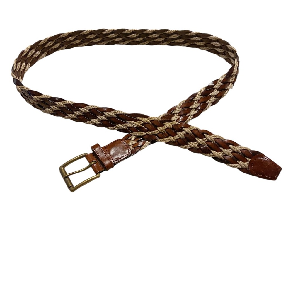 J.L. Powell Belt Mens Size 42 Brown Braided Leather The Sporting Life Italy